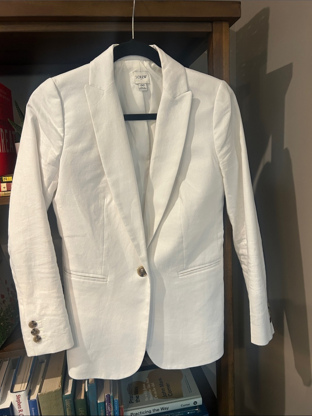 J. Crew White Single-Button Tailored Blazer